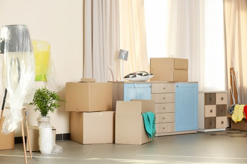 Boxes and furniture prepared for storage in North Finchley
