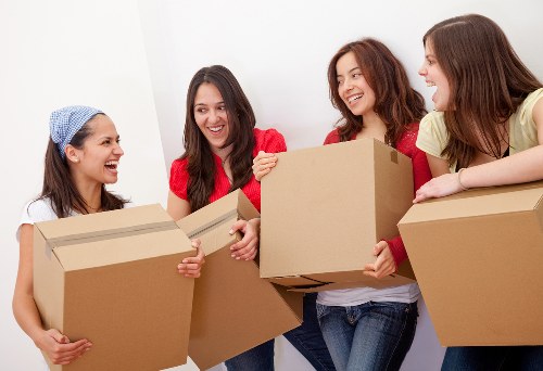 North Finchley apartment moving preparation with labelled boxes