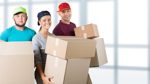 Household items loaded into a mobile self storage unit in North Finchley