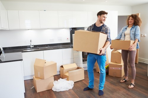 Removal team loading furniture for a North Finchley move