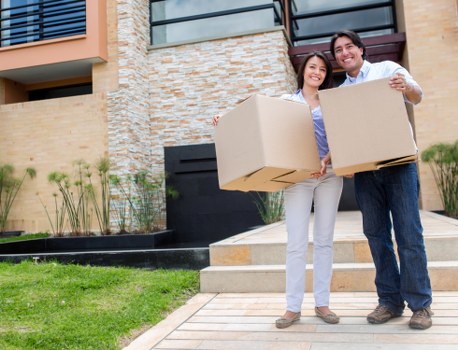 Packed boxes and furniture in a clean North Finchley storage unit